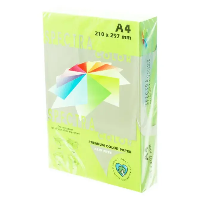 PLUS OFFICE PAPEL SPECTRA A4 80GR 500H VERDE CLARO IT190 A4/500 MAK001014