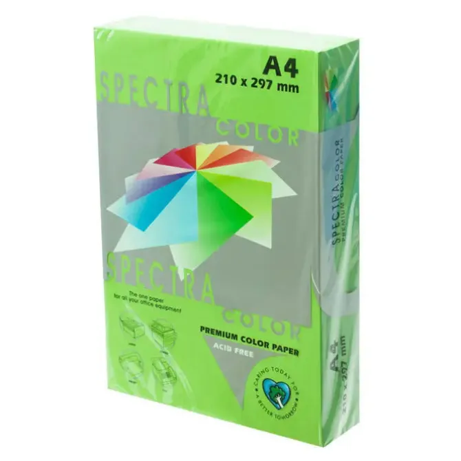 PLUS OFFICE PAPEL SPECTRA A4 80GR 500H VERD.MANZA IT230 A4/500 MAK001013