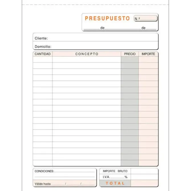 PLUS OFFICE TALONARIO MK PRESUPUESTOS 4ºNAT.DUPLI T90 MAK001395