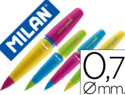 PORTAMINAS MILAN CAPSULE MIX 0,7 MM CON GOMA COLORES SURTIDOS