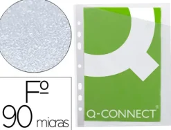 Q-CONNET CAJA DE 100 FUNDAS DE 4 TALADROS PARA PLANOS.PVC LISO.CORTE OBLICUO.DIMENS:297X210MM.REF.25320 KF06041 CS63467