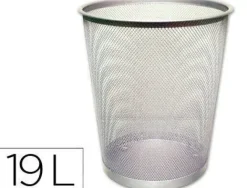 Q-CONNET PAPELERA CONNECT METALICA DE REJILLA COLOR PLATA CS29615 KF00849