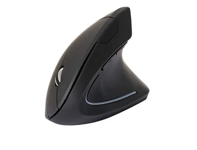 RATON Q-CONNECT OPTICO INALAMBRICO ERGONOMICO VERTICAL PILAS AAA NEGRO
