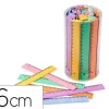 REGLA FAIBO PLASTICO 16 CM BOTE DE 100 UNIDADES COLORES SURTIDOS