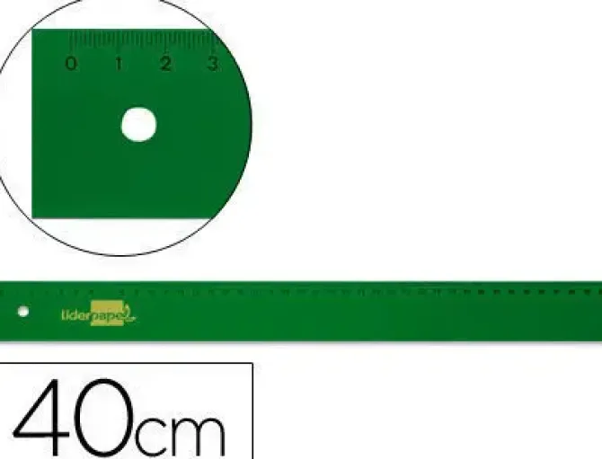 REGLA LIDERPAPEL 40 CM ACRILICO VERDE