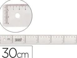 REGLA LIDERPAPEL 30 CM PLASTICO CRISTAL