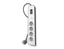 REGLETA BELKIN BSV400VF2M DE PROTECCION CONTRA SOBRETENSIONES 4 TOMAS BOTON DE APAGADO Y ENCENDIDO COLOR
