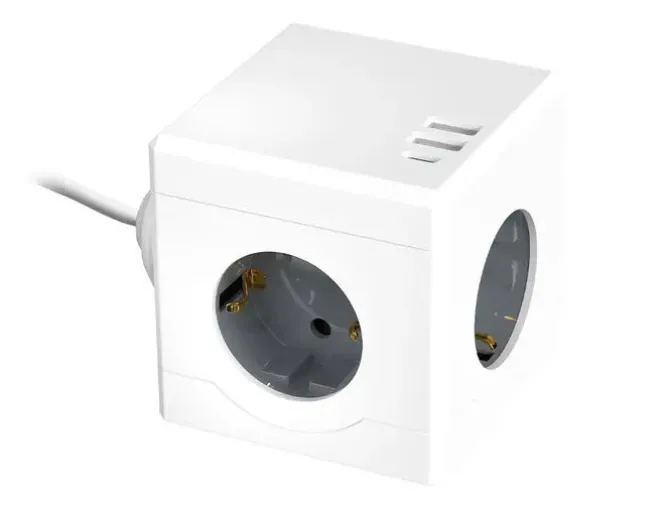 REGLETA Q-CONNECT DE CUBO ENCHUFE MULTIPLE POWER CUBE 6 EN 1 CABLE DE 1,4MT 3 TOMAS DE CORRIENTE+2 USB+1 USB C