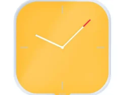 RELOJ LEITZ COSY DE PARED SILENCIOSO CRISTAL 30X30 CM AMARILLO