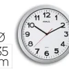 RELOJ MAUL STEP DE PARED REDONDO 35 CM DIAMETRO ELECTRICO COLOR PLATA
