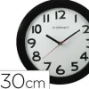 RELOJ Q-CONNECT DE PARED PLASTICO OFICINA REDONDO 30 CM MARCO NEGRO