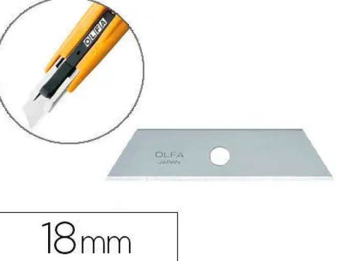 REPUESTO CUCHILLA CUTER OLFA ANCHO 18 MM PARA CUTER SK-4 BLISTER DE 5 UNIDADES