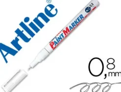 ROTULADOR ARTLINE MARCADOR PERMANENTE EK-444 XF BLANCO -PUNTA REDONDA 0.8 MM -METAL CAUCHO Y PLASTICO