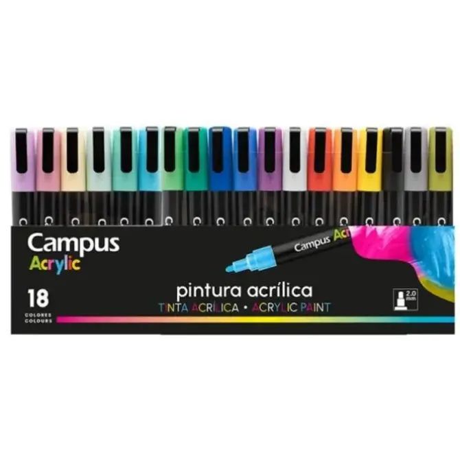 ROTULADOR CAMPUS ACRYLIC PACK 18