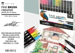 ROTULADORES DOBLE PUNTA FINE BRUSH 12 COLORES
