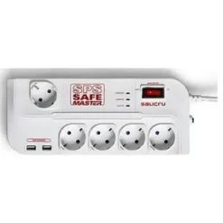 SALICRU REGLETA SPS SAFE MASTER PROTECTORES ELECTRICOS ACTIVOS DE ULTIMA GENERACION - 5 TOMAS SCHUKO - COLOR BLANCO