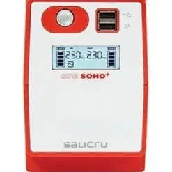 SALICRU SPS 500 SOHO+ SISTEMA DE ALIMENTACION ININTERRUMPIDA - SAI/UPS - 500 VA - LINE-INTERACTIVE - DOBLE CARGADOR USB - COLOR ROJO