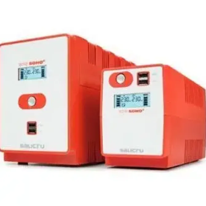 SALICRU SPS 850 SOHO+ SISTEMA DE ALIMENTACION ININTERRUMPIDA - SAI/UPS - DE 850 VA LINE-INTERACTIVE - DOBLE CARGADOR USB - COLOR ROJO