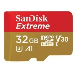 SANDISK EXTREME TARJETA MICRO SDHC 32GB UHS-I U3 A1 CLASE 10 100MB/S + ADAPTADOR SD