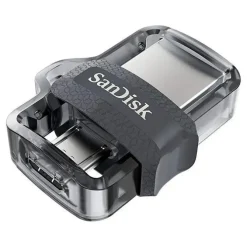 SANDISK ULTRA DUAL DRIVE M3.0 MEMORIA USB 3.0 Y MICRO USB 32GB - HASTA 150MB/S DE LECTURA - COLOR TRANSPARENTE/NEGRO (PENDRIVE)