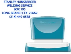 SELLO X'STAMPER QUIX PERSONALIZABLE COLOR AZUL MEDIDAS 24X49 MM Q-12