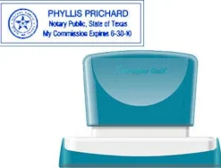 SELLO X'STAMPER QUIX PERSONALIZABLE COLOR AZUL MEDIDAS 22X69 MM Q-18