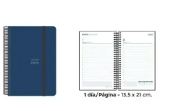 SENFORT AGENDA ANUAL (2025) SENFORT UNICOLOR ESPIRAL TAPA PP CON GOMA 135X210 D/P AZUL OSCURO