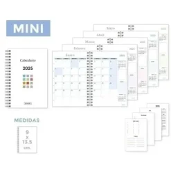 SENFORT CALENDARIO (2025) ESPIRAL MINI MENSUAL 90X140