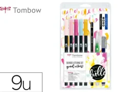 SET DE CALIGRAFIA TOMBOW BLENDED LETTERING GOOD VIBES 9 PIEZAS
