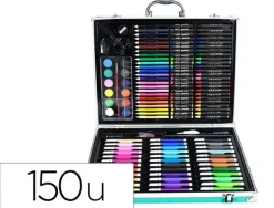 SET DE PINTURA LIDERPAPEL ALUMINIO 150 PIEZAS MALETIN 37,8X29,7X4,6 CM