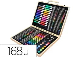 SET DE PINTURA LIDERPAPEL MADERA 168 PIEZAS MALETIN 39,3X30X4,8 CM
