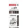 SET ROTULADOR CALIBRADO UNIBALL PIN PINCEL 5 COLOR