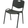 SILLA APILABLE PYC ESTRUCTURA METAL ASIENTO RESPALDO PVC ERGONOMICA 810X480MMX420 MM COLOR NEGRO