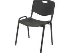 SILLA APILABLE PYC ESTRUCTURA METAL ASIENTO RESPALDO PVC ERGONOMICA 810X480MMX420 MM COLOR NEGRO