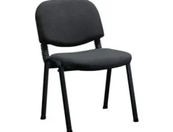 SILLA APILABLE Q-CONNECT BRAZOS CORTOS TAPIZADA SIN RUEDAS 910MM ALTO 490MM LARGO 440MM PROFUNDIDAD NEGRA