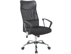 SILLA DE DIRECCION Q-CONNECT BASE METAL RESPALDO ALTO REGULABLE EN ALTURA 1110+100MM ALTO PIEL Y MALLA