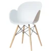 SILLA PAPERFLOW KIWOOD PIE HAYA ASIENTO BLANCO LOTE DE 2 UNIDADES