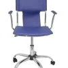 SILLA PIQUERAS Y CRESPO BOGARRA BRAZOS FIJOS MECANISMO BASICO GIRATORIA 360º ASIENTO Y RESPALDO TAPIZADOS SIMILPIEL AZUL