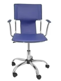 SILLA PIQUERAS Y CRESPO BOGARRA BRAZOS FIJOS MECANISMO BASICO GIRATORIA 360º ASIENTO Y RESPALDO TAPIZADOS SIMILPIEL AZUL