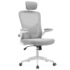 SILLA Q-CONNECT ERGONOMICA PAL ERMO MALLA BASE NYLON ALT MAX 1300 ANC 610 PROF 600 RUEDAS PREMIUM COLOR BLANCO GRIS