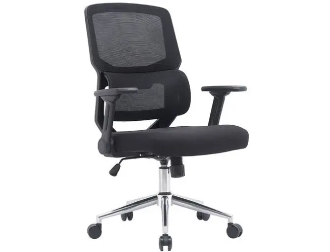 SILLA Q-CONNECT OFICINA LUCCA MALLA BASE METALICA ALT MAX 1090 ANC 700 PROF 650 RUEDAS PREMIUM COLOR NEGRO