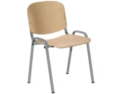 SILLA ROCADA CONFIDENTE ESTRUCTURA METALICA ASIENTO Y RESPALDO MADERA NATURAL 570X410X810 MM