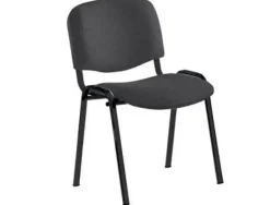 SILLA ROCADA CONFIDENTE ESTRUCTURA METALICA TAPIZADA EN TELA IGNIFUGA NEGRA 57X81X48 CM