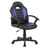 SILLA ROCADA GAMING CON BRAZOS FIJOS BASE NYLON CON RUEDAS SIMILPIEL NEGRO/AZUL 435X430X880-995 MM