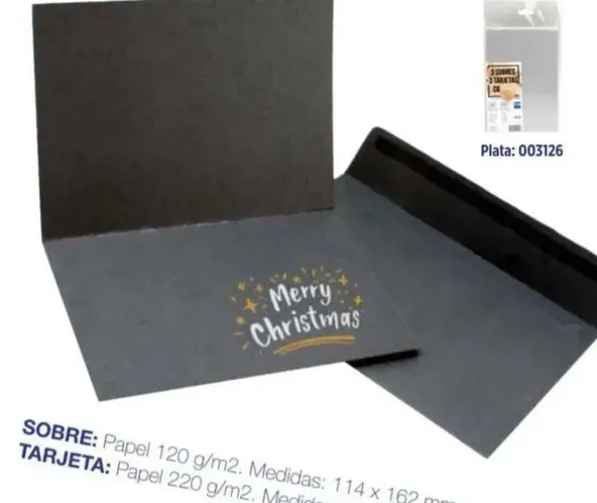 SOBRE+TARJETA PLUS 114*162 MET.PLT/3U 003126