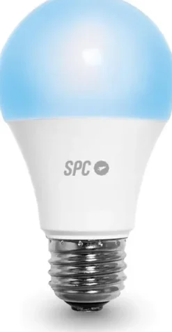 SPC AURA 1050 BOMBILLA LED REGULABLE WI-FI E27 - AMBIENTES PERSONALIZABLES - CONTROL DESDE LA APP SPC IOT - COMPATIBLE CON ALEXA Y GOOGLE HOME - HOGAR INTELIGENTE INTERCONECTADO - COLOR BLANCO