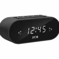 SPC FRODI RADIO DESPERTADOR - PANTALLA LED CON BRILLO REGULABLE - BOTON SNOOZE - ALMACENA 10 EMISORAS - COLOR NEGRO