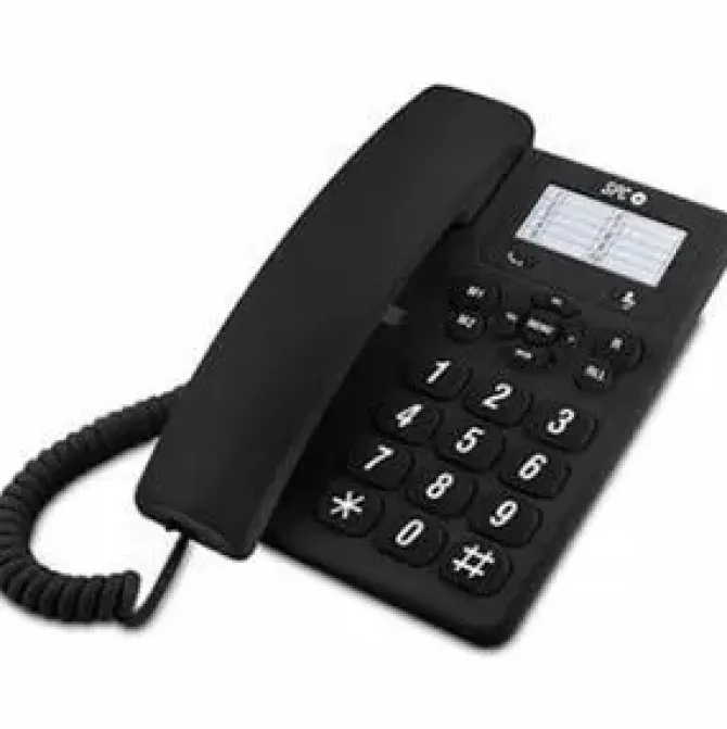 SPC ORIGINAL TELEFONO FIJO TECLAS EXTRAGRANDES - DIFERENTES NIVELES DE TIMBRE - 3 MEMORIAS DIRECTAS - PARA MESA Y PARED - COLOR NEGRO