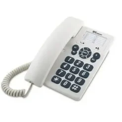 SPC ORIGINAL TELEFONO FIJO TECLAS EXTRAGRANDES - DIFERENTES NIVELES DE TIMBRE - 3 MEMORIAS DIRECTAS - PARA MESA Y PARED - COLOR BLANCO