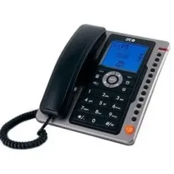 SPC TELEFONO FIJO OFFICE PRO - PANTALLA ILUMINADA AZUL - TECLAS GRANDES - MEMORIAS DIRECTAS - MANOS LIBRES - IDENTIFICADOR DE LLAMADAS - FUNCIONES DE OFICINA - DISEÑO ELEGANTE - COLOR NEGRO